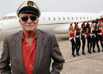 [Picture of Hugh Hefner and his mates]